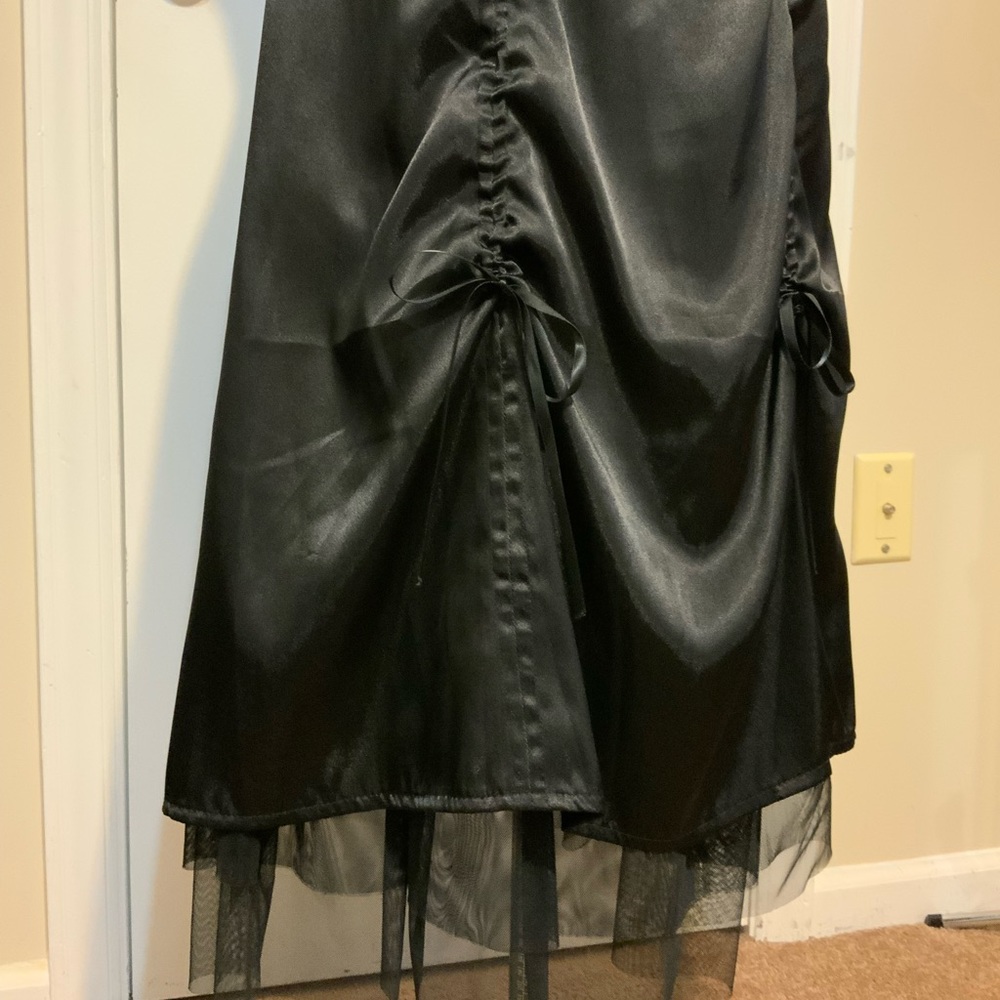 NWOT Rubber Ducky Satin Strapless Black High Low Cocktail/Prom Dress - Picture 6 of 9